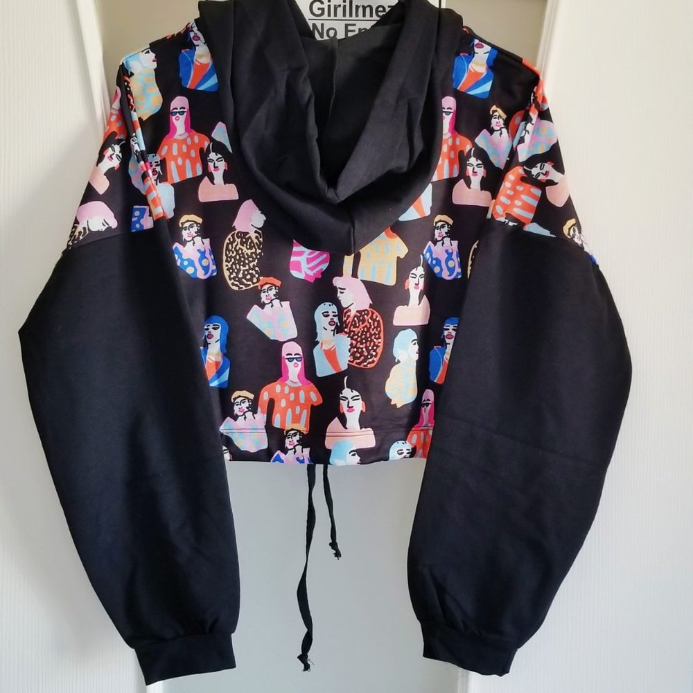 1000 People Cropped Top Hoodie - Picture 3 of 4